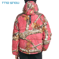Veste matelassée en duvet de canard camouflage Real Tree personnalisée, veste d'hiver chaude pour homme, couche intermédiaire, veste de chasse rembourrée en duvet