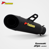 Pot d'échappement rectangulaire en fibre de carbone véritable noir intégral pour Kawasaki Ninja 400 Z400, prix de gros usine Forsound