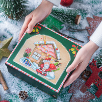Caja de Regalo Navideña de Papel con Diseño de Santa Claus, para Dulces, Chocolates y Galletas, Ideal para Fiestas