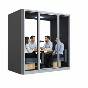 Cabine insonorisée en aluminium de précision Unibooth V4-L, design moderne, modulaire et mobile, installation <span class=keywords><strong>facile</strong></span>, pour bureaux, bâtiments, centres commerciaux, salles de réunion - Product Image 4