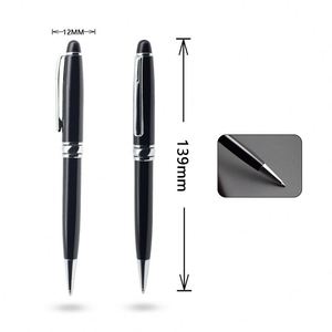 Gloss Piano Black Gold & Silver Trim Twist Cap Metal Roller <b>Pen</b>, Classic Torpedo Executive Rotating Signature <b>Pen</b> Custom Logo - Product Image 3