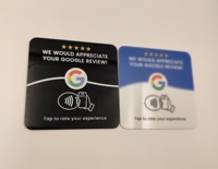 Индивидуальная QR-код NFC-карта для отзывов Google (213/215), матовая черная самоклеящаяся карта с клеевым слоем