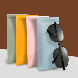 Leather Eyeglass Storage Bag Rectangle Solid Color Portable Sunglasses Case for Women and Men Eye Wear Protection Pouch - Product Image 1
