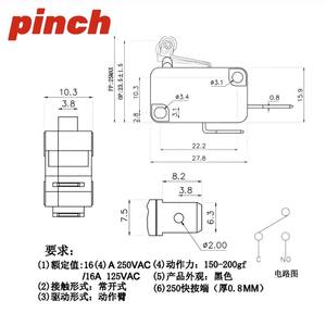 Microinterruptor de Presión 27.8x15.8x9.7mm SPDT 16A 250V para Lavado de Autos, Microondas, Olla Arrocera - Product Image 4