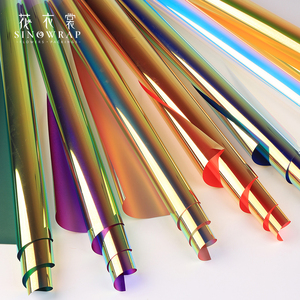 SINOWRAP nouveau papier d'emballage de fleurs 50*50CM étanche Ranibow <span class=keywords><strong>Film</strong></span> Double face impression papier d'emballage 20 pièces fournitures de fleuriste - Product Image 2