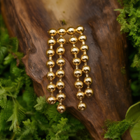Boucles d'oreilles pendantes tendance pour femme, forme boule, en acier inoxydable 316L, plaqué or PVD, durables et résistantes, bijoux longs et imposants