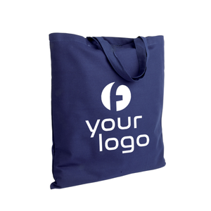 Sac cabas en toile personnalisable bleu clair à poignées courtes, impression sérigraphique, pour le shopping professionnel - Product Image 1