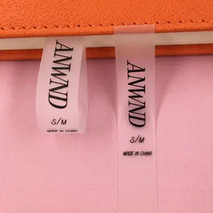 Hot sale clear Transparent Water Proof Swimwear Bikinis Size Tag Care label printing soft transparent TPU washing care label