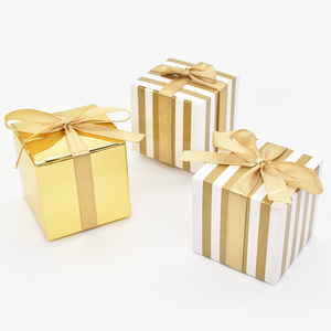 Fournitures de boîte à bonbons en papier personnalisé rose or argent carré bébé douche fête d'anniversaire chocolat emballage <span class=keywords><strong>cadeau</strong></span> boîtes pliantes personnalisées - Product Image 4