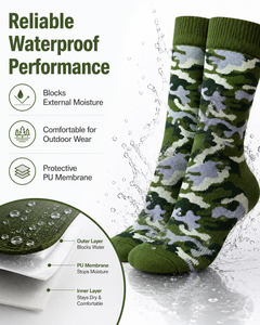 Chaussettes de sport pour hommes, imperméables, respirantes, 3 couches, camouflage, tricotées, pour activités de plein air, logo personnalisé - Product Image 6