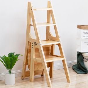Bambú moderno 4 niveles <span class=keywords><strong>escalera</strong></span> <span class=keywords><strong>plegable</strong></span> taburete estante silla Banco otomano estantería planta soporte estante <span class=keywords><strong>de</strong></span> almacenamiento decoración del hogar - Product Image 3