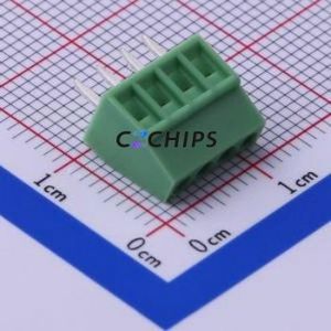 KF128-2.54-4P Screw Terminal Block Through hole Component (THT),P=2.54mm Connector 1x4P 2.54mm Green Through Hole - Product Image 1