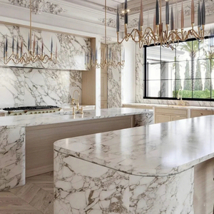 Pierre naturelle d'Italie Calcutta Calacatta Gold, dalle préfabriquée en marbre, plan de travail pour hôtel, villa - Product Image 1