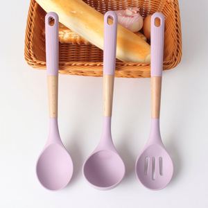 10-Piece Non-toxic <b>Silicone</b> Kitchen Utensils Set Nonstick Cooking <b>Silicone</b> Utensils Set with Wooden Handle - Product Image 3