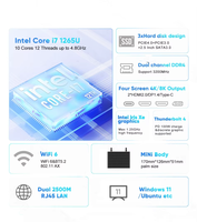 Mini PC Intel Core I3-1215U, Doble LAN de 2.5GbE, 6 Puertos USB, HDMI 2.0, DP, Tipo-C, WiFi 6, Computadora de Escritorio Empresarial