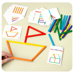 Puzzle in Legno con <span class=keywords><strong>Bastoncini</strong></span> per Abbinamento Forme, Gioco per Bambini per Allenamento della Logica Spaziale, <span class=keywords><strong>Bastoncini</strong></span> Arcobaleno in Legno per Bambini - Product Image 5