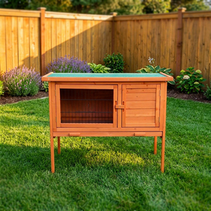 SDR010 Luxury Eco-Friendly Pet House with Wood & Roof Print Pattern for <b>Small</b> Animals-All Seasons - Product Image 1