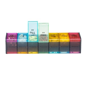 Scatola <span class=keywords><strong>per</strong></span> pillole Extra Large <span class=keywords><strong>in</strong></span> <span class=keywords><strong>plastica</strong></span> a doppio strato 2 volte al giorno: AM PM Organizer settimanale di <span class=keywords><strong>olio</strong></span> di pesce integratori di contenitori <span class=keywords><strong>per</strong></span> medicinali - Product Image 2