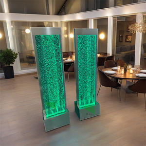 高品質の輝く海洋水族館アクリル製ウォーターバブルウォールパネル、LEDライトとステンレススチールフレーム付き、ホームデコレーション用 - Product Image 2