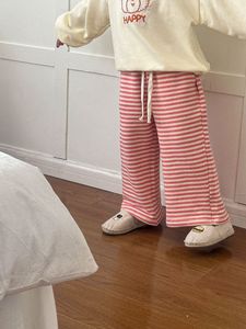 Pantalones de Punto Suaves a Rayas de Estilo Coreano para Niñas, Novedad de Primavera 2025 - Product Image 6