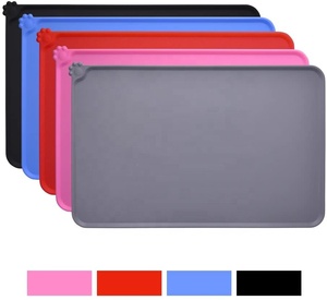 Tapis rectangulaire multifonctionnel en silicone pour chien, antidérapant, imperméable, pour gamelle et alimentation des animaux domestiques - Product Image 1