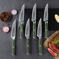 Ensemble de couteaux à steak dentelés Damas – Couteaux à viande pour la maison et la restauration