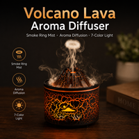 Diffuseur d'arômes Flamme Volcanique Relaxante avec Bruit Blanc et Effet Goutte d'Eau, Humidificateur à Brume Méduse pour l'Aide au Sommeil et le Soulagement de l'Anxiété