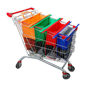 Wholesale Eco Friendly 4 Sets Reusable Grocery Bags Heavy Duty Large Foldable Trolley Bags Supermarket Shopping Cart Tote Bag