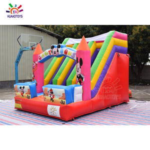 Maison de rebond gonflable extérieure commerciale Combo à thème <span class=keywords><strong>Mickey</strong></span> Mouse avec toboggan sec Château videur à thème animal préféré des enfants - Product Image 4