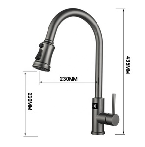 Robinet de cuisine intelligent à capteur de commande tactile 6v <span class=keywords><strong>DC</strong></span> avec électrovanne Robinet d'évier pivotant à 360 degrés de température - Product Image 6