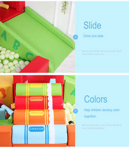 Jeu d'intérieur pour enfants, en cuir PU, maison de jeu souple avec toboggan mousse et boule, bon marché - Product Image 6