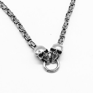 yunnique Skull <b>Necklace</b> Stainless Steel <b>Chain</b> Geometric Design Fashion Pendant For <b>Boys</b> And Girls - Product Image 4
