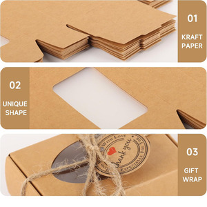B731 petites boîtes d'emballage <span class=keywords><strong>de</strong></span> savon faites <span class=keywords><strong>maison</strong></span> Kraft fenêtre marron mini <span class=keywords><strong>cadeau</strong></span> boulangerie bonbons biscuits emballage en gros boîtes à savon personnalisées - Product Image 3
