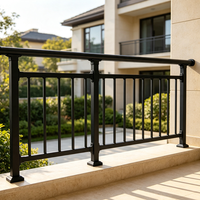 Rampe d'escalier en métal chromé pour villa, balustrade décorative en aluminium pour terrasse et balcon