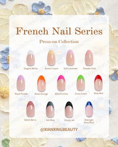 Kit de <span class=keywords><strong>faux</strong></span> <span class=keywords><strong>ongles</strong></span> carrés personnalisés en gel souple, style French, faits à la main, à coller, vente en gros - Product Image 5