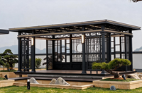 Orientalischer Chinesischer Stil Aluminium-Legierung Pergola Gartenlaube Outdoor Garten Pavillon Gebogene Überdachung Dekorativ für Terrasse und Hof