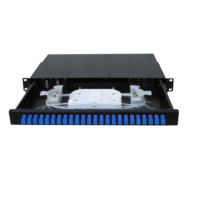 12 24 48 Port Rack Mount Optical Distribution Frame SC/UPC Drawer Type Sliding Fiber Optic Patch Panel ODF