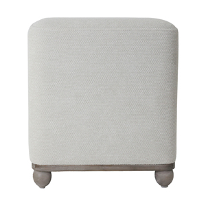 Square <b>Vanity</b> <b>Stool</b> With Wood Feet Ottoman Foot Rest For Bedroom Or Living Room Furniture - Product Image 1