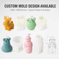 Moule à bougie en silicone écologique pour Noël, qualité alimentaire, réutilisable, forme bonhomme de neige, renne, cloche, pour la fabrication de bougies DIY, décoration de la maison pour les fêtes