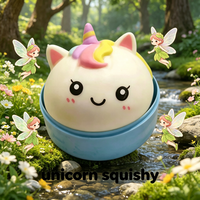 Jouet Squishy en Gros, Boulette de Soupe, TPR, EVA, PU, Arc-en-ciel, Licorne, Animal, Anti-Stress, Jouet Sensoriel Fidget, Unisexe 14+