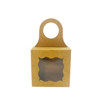 Carpeta de cartón corrugado kraft hecha a mano personalizada con ventana de PVC para botellas de vino, velas, joyas y recuerdos, impresión a cuatro colores UV