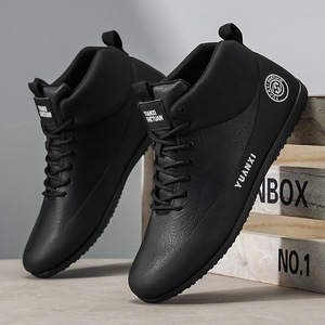 Botas Casuales Impermeables Blancas de Caña Alta para Hombre, Botas de Tobillo con Cordones Antideslizantes y Resistentes al Desgaste - Product Image 4