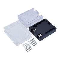 Boîtier transparent ABS + acrylique noir pour carte CH340 Atmega328P R3-Boîtier de protection avec découpes et vis précises (lot de 2)