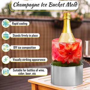 DIY <b>Plastic</b> & Stainless Steel Wine Bottle Chiller with Customized Color for <b>Bucket</b> Ice Mold Party Use - Product Image 3