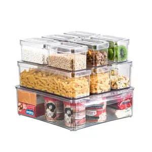 10 pieces food storage container set food container plastic transparent refrigerator container