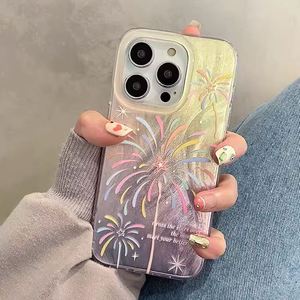 เคสโทรศัพท์อะคริลิกลายดอกไม้ไฟสำหรับ iPhone 16 15 14 Pro Max 13 12 11 Pro XS 17 Plus ป้องกันการกระแทก พร้อมฟิล์มกันรอยหน้าจอ - Product Image 1