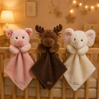 Ensemble de couvertures de sécurité en peluche super douce en coton PP, jouet en peluche en forme de cochon, vache, éléphant pour bébé et enfant, cadeau