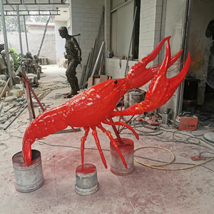Sculpture en fibre de verre sur mesure, grande sculpture d'écrevisse en fibre de verre, décoration extérieure, grande sculpture d'animal - Product Image 2