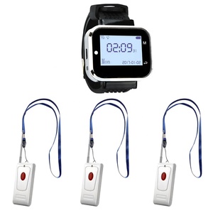 Không dây của khách phân trang hệ thống cafe y tá gọi nút với dây đeo cổ tay Receiver không thấm nước rung máy nhắn tin xem nhà hàng bệnh viện - Product Image 1