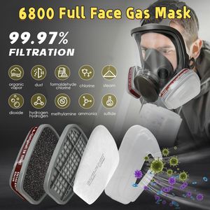 6800 masker wajah penuh, peralatan Respirator Gas silikon wajah dapat digunakan kembali - Product Image 5